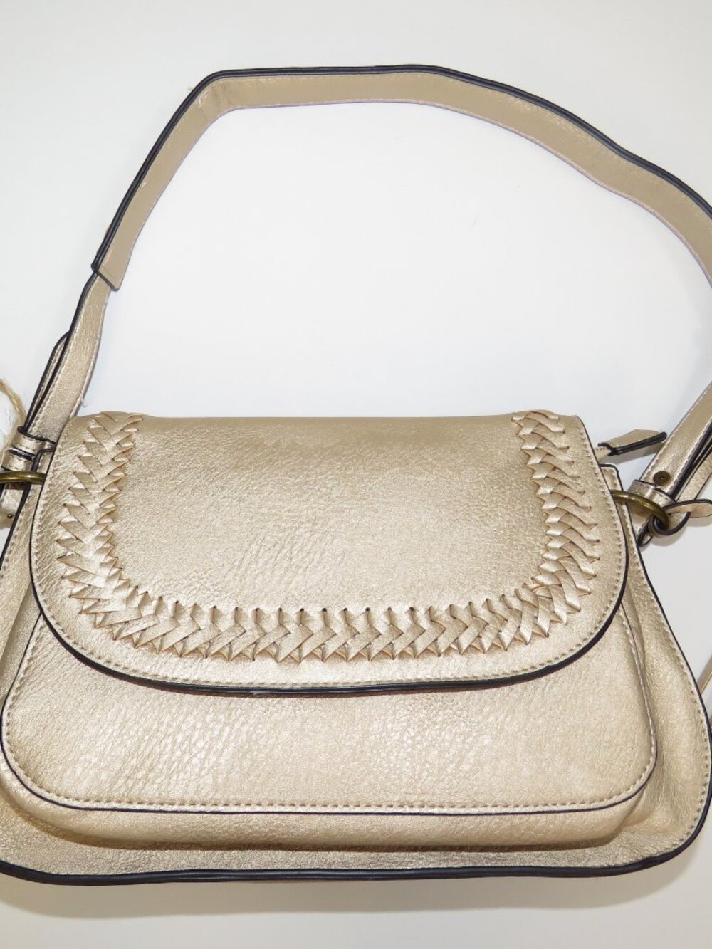 Ampere Creations Women's Alice Braided Saddle "Champagne Gold"